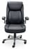 Black Top Grain Leather Desk Chair with Flip Up Arms & Height Adjustable Headrest