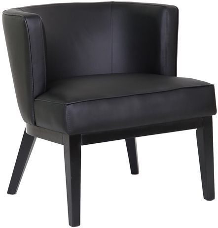 Black Vinyl Barrel Guest Chair