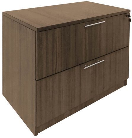 Modern Walnut 2-Drawer Lateral File