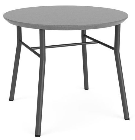 Chat Round End Table with Solid Surface