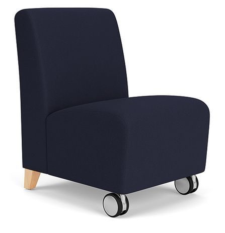 Siena Armless Guest Chair w/ Casters in Standard Fabric or Vinyl