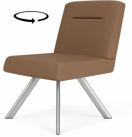 Willow 400 lb. Cap. Swivel Armless Guest Chair in Upgrade Fabric/Healthcare Vinyl