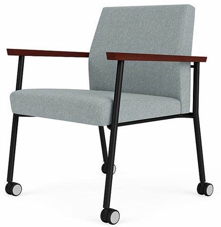 Mystic 400 lb Capacity Guest Chair w/ Caster in Upgrade Fabric or Healthcare Vinyl