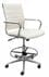 Cream Leather Padded Mid Back Office Stool with Chrome Frame w/23