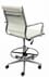 Cream Leather Padded Mid Back Office Stool with Chrome Frame w/23