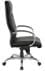 Top Grain Black Leather High Back Swivel Chair with Chrome Base
