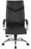 Top Grain Black Leather High Back Swivel Chair with Chrome Base