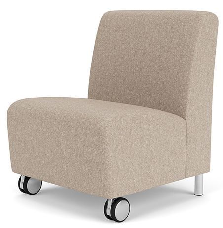 Ravenna 500 lbs Bariatric Armless Guest Chair w/ Casters in Upgrade Fabric or Healthcare Vinyl
