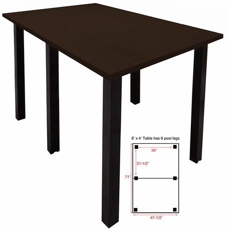 6' x 4' Standing Height Conference Table w/Square Post Legs