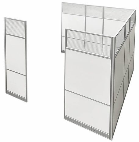 8' x 8' x 7'H Tall White Laminate Modular Office - Add-On Cubicle