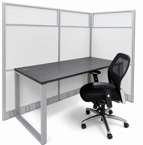 TrendSpaces Washable White Laminate Cubicles w/Glass Series - 67