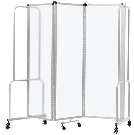 6'W x 6'H Frosted Acrylic Folding Mobile Room Divider