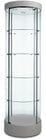 76&quotH Round Tower Locking Display Case w/Casters