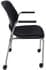 300 lb. Capacity Black Padded Mobile Stacking Guest Chair w/Armrests