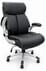 Black Genuine Cowhide Leather Executive Desk Chair with Flip Up Arms