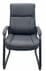 Black Top Grain Leather Guest Chair with Padded Arms