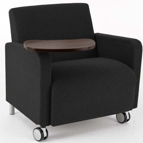 Ravenna 500 lbs Bariatric Guest Chair w/ Casters & Swivel Tablet in Upgrade Fabric or Healthcare Vinyl