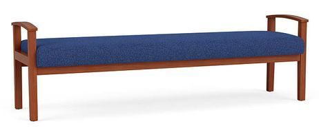 Amherst Wood Frame 3 Seat Bench  in Standard Fabric or Vinyl