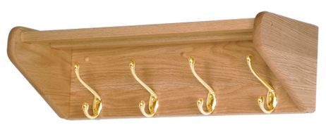 Oak Coat & Hat Racks -- 4-Hook Coat & Hat Rack