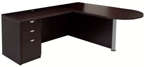 Mocha Peninsula L-Shaped Desk without Hutch