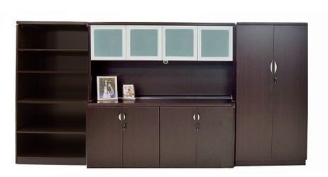 Mocha Library Wall Unit