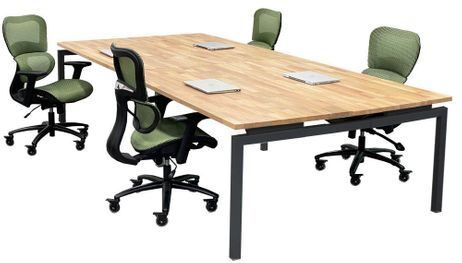 4-Person Solid Wood Benching Workstation w/ 66