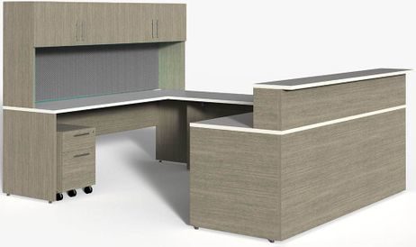 Wrap-Around Custom Reception Desk - Left Bridge, 84