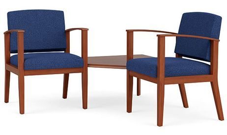 2 Chairs w/ Connecting Corner Table  in Standard Fabric or Vinyl