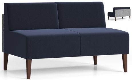 Luxe Armless Loveseat in Standard Fabric/Vinyl