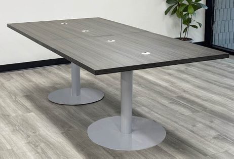 8' Rectangular Conference Table in Charcoal with Cord Access