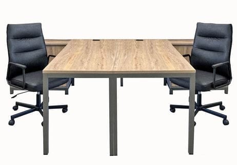Contrasts Rustic 2-Person Workstation - 10' x 6'