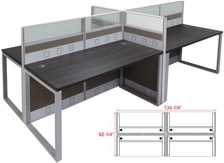 TrendSpaces Premium 4 Person Cluster Cubicle