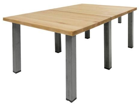 6' x 4' Solid Wood Rectangular Conference Table with Industrial Steel Legs