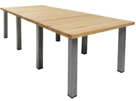 9' x 4' Solid Wood Conference Table with Industrial Steel Legs