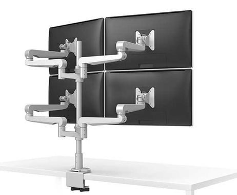 Universal Clamp Mount/Grommet Mount Quad Monitor Arm