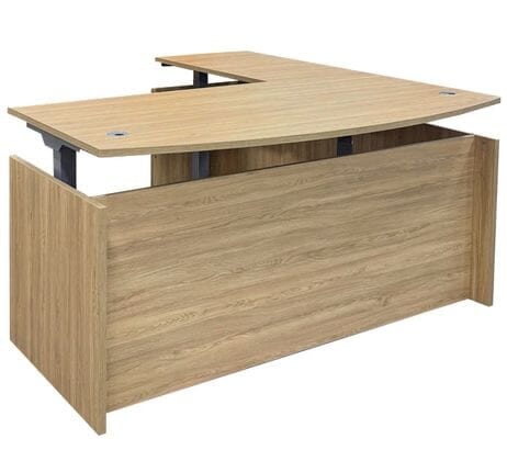 Beaumont Fully Height Adjustable Bow Front L-Shaped Desk - 71