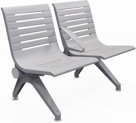 Ascend Steel Public Seating Series - 2-Seat Beam Seater in Gray Mist