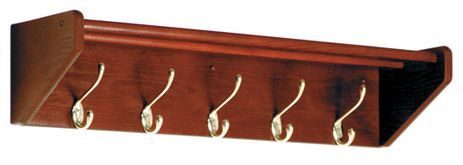 Oak 5-Hook Coat & Hat Rack