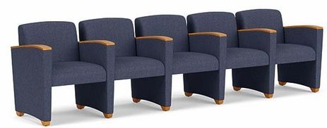 Savoy 5-Seater w/Center Arm in Upgrade Fabric or Healthcare Vinyl