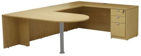 Maple Peninsula U-Shaped Workstation