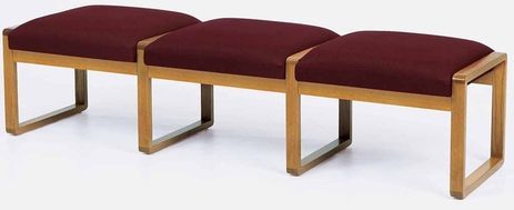 3-Seat Bench in Upgrade Fabric or Healthcare Vinyl
