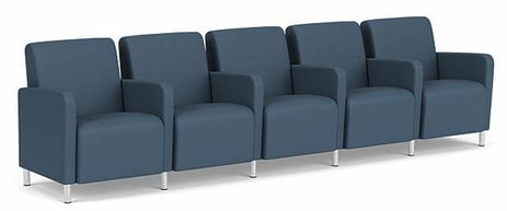 Ravenna 5 Seats w/ Center Arms in Standard Fabric or Vinyl