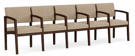 Lenox 5-Seater w/Center Arms in Standard Fabric/Vinyl