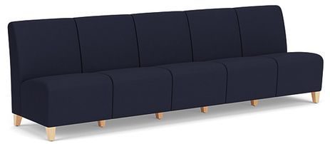 Siena 5 Seat Armless Sofa in Standard Fabric or Vinyl