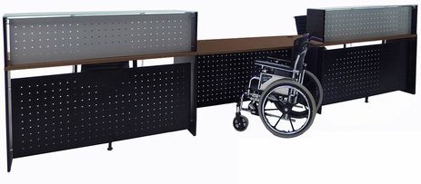 2-Person Glass Top Wheelchair Accessible Reception Desk