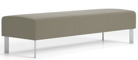 Luxe 3-Seat Bench in Upgrade Fabric/HealthcareVinyl