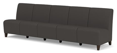 Siena 5 Seat Armless Sofa in Upgrade Fabric or Healthcare Vinyl