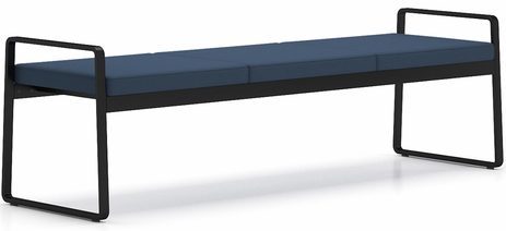 Gansett 3-Seat Bench in Upgrade Fabric/Healthcare Vinyl