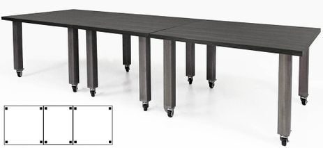 11' x 4' Rectangular Mobile Industrial Steel Leg Conference Table