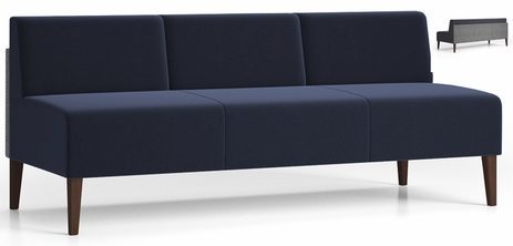 Luxe 3-Seat Armless Sofa in Standard Fabric/Vinyl